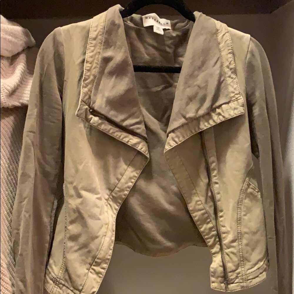 Anthropologie Green Moto Jacket